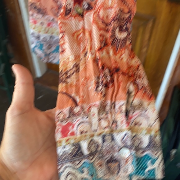 🌺Chico’s Peach Button Down paisley Blouse🌺 - Picture 5 of 8